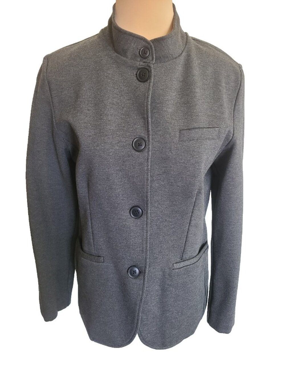 Quince 100% Organic Cotton Knit Blazer Gray Outerwear Size Small